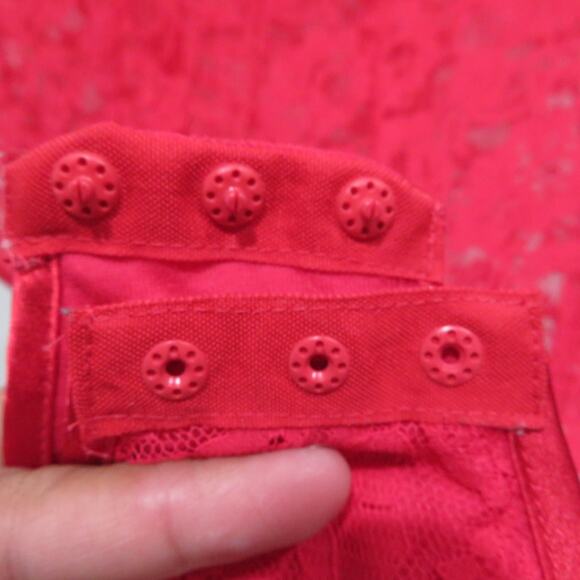 Victoria's Secret Womens Sz S Vintage Lace Nylon Bodysuit Teddy Floral Lace - Picture 5 of 9